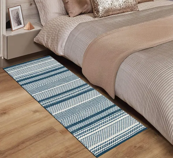 Green_Handmade_Knitted_Anti_Skid_Cotton_Machine_Washable_Runner_For_Bedroom,_Living_Room,_Kitchen,_Balcony_(45_X_130Cm_|_8_Mm_Thick)