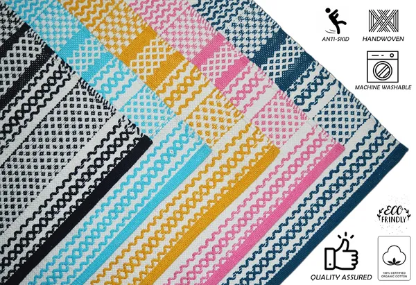 Green_Handmade_Knitted_Anti_Skid_Cotton_Machine_Washable_Runner_For_Bedroom,_Living_Room,_Kitchen,_Balcony_(45_X_130Cm_|_8_Mm_Thick)
