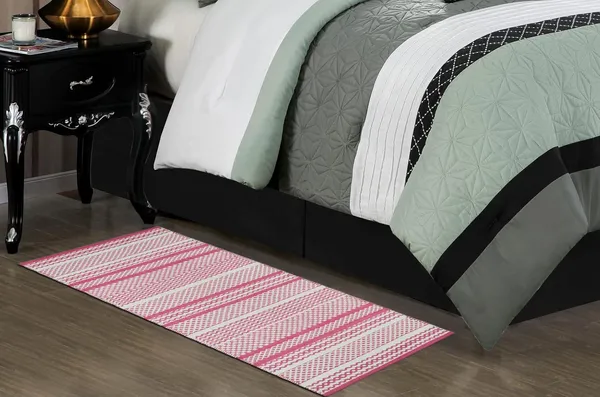 Pink_Handmade_Knitted_Premium_Cotton_Runner_For_Bedroom,_Kitchen,_Balcony_(45_X_130Cm_|_8_Mm_Thick)