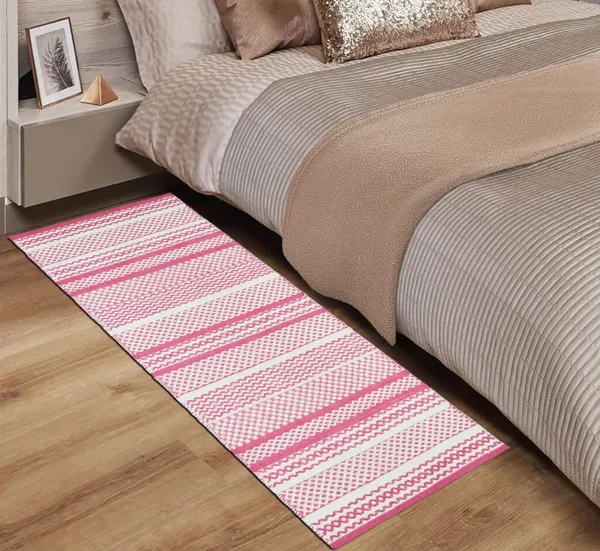 Pink_Handmade_Knitted_Premium_Cotton_Runner_For_Bedroom,_Kitchen,_Balcony_(45_X_130Cm_|_8_Mm_Thick)