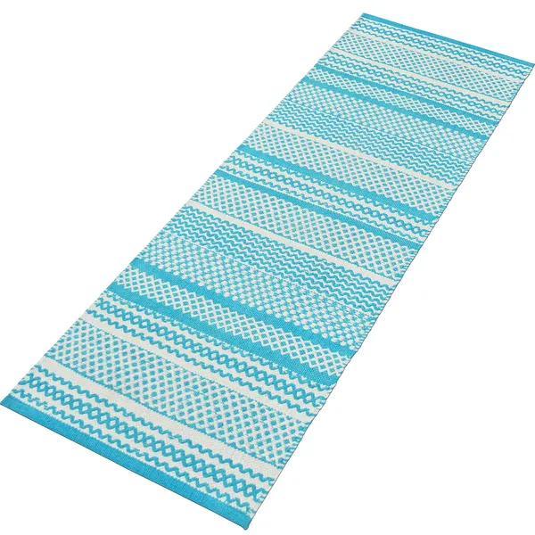 Turquoise_Handmade_Knitted_Cotton_Runner_For_Bedroom,_Kitchen,_Balcony_(45_X_130Cm_|_8_Mm_Thick)