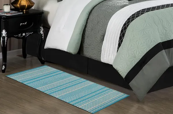 Turquoise_Handmade_Knitted_Cotton_Runner_For_Bedroom,_Kitchen,_Balcony_(45_X_130Cm_|_8_Mm_Thick)