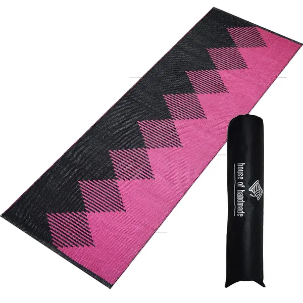 Black_&_Pink_Handmade_Knitted_Premium_Cotton_Yoga_Mat_With_Strong_Anti_Skid_Backing_(2_X_6_Feet_|_8_Mm_Thick)