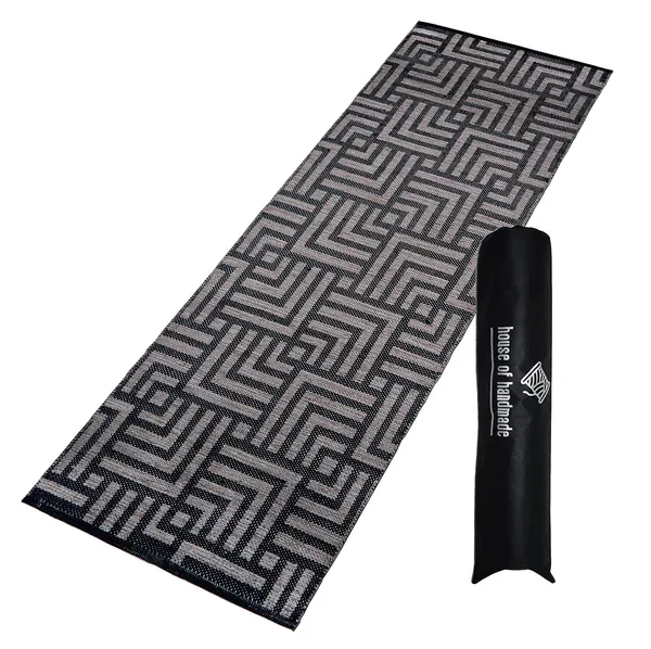 Black_Handmade_Knitted_Melange_Premium_Cotton_Yoga_Mat_With_Strong_Anti_Skid_Backing,_Carry_Bag_&_Strap_(2_X_6_Feet_|_8_Mm_Thick)