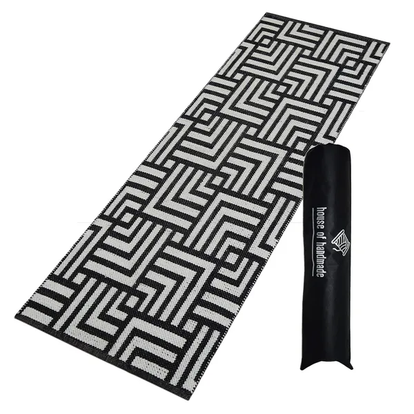 Black_&_White_Handmade_Knitted_Premium_Cotton_Yoga_Mat_With_Strong_Anti_Skid_Backing,_Carry_Bag_&_Strap_(2_X_6_Feet_|_8_Mm_Thick)