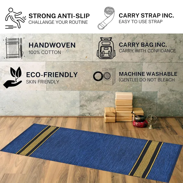 Navy_Blue_Handmade_Knitted_Premium_Cotton_Yoga_Mat_With_Strong_Anti_Skid_Backing,_Carry_Bag_&_Strap_(2_X_6_Feet_|_5_Mm_Thick)