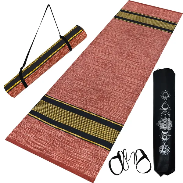 Multicolor_Handmade_Knitted_Premium_Cotton_Yoga_Mat_With_Strong_Anti_Skid_Backing,_Carry_Bag_&_Strap_(2_X_6_Feet_|_5_Mm_Thick)