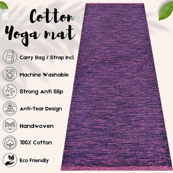 Purple_Handmade_Knitted_Woven_Strong_Anti-Slip_Backing_Pure_Cotton_Yoga_Mat_For_Women_And_Men_(2_X_6_Feet_|_6_Mm)