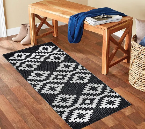 White_&_Black_Handmade_Knitted_Cotton_Kilim_Rug_For_Bedroom,_Livingroom,_Hall,_Kids_Room_(70_X_130_Cm_|__8_Mm_Thick)