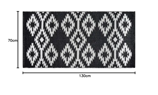 White_&_Black_Handmade_Knitted_Cotton_Kilim_Rug_For_Bedroom,_Livingroom,_Hall,_Kids_Room_(70_X_130_Cm_|__8_Mm_Thick)