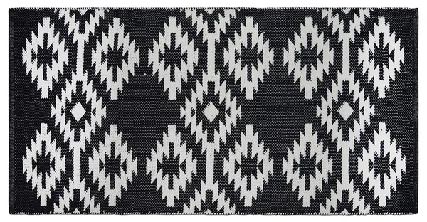 White_&_Black_Handmade_Knitted_Cotton_Kilim_Rug_For_Bedroom,_Livingroom,_Hall,_Kids_Room_(70_X_130_Cm_|__8_Mm_Thick)