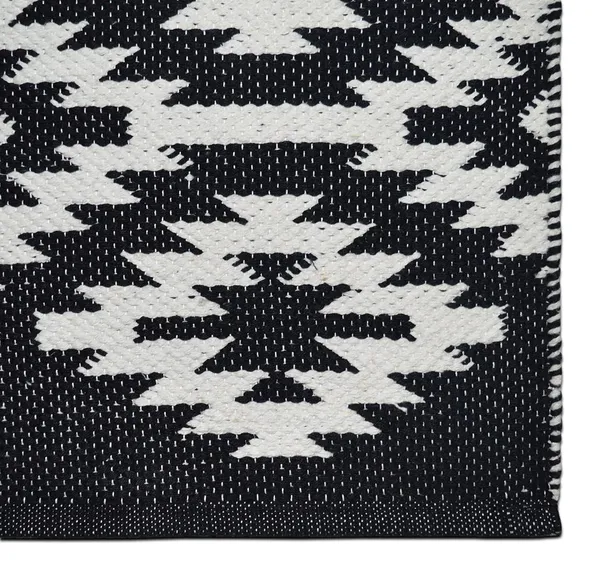 White_&_Black_Handmade_Knitted_Cotton_Kilim_Rug_For_Bedroom,_Livingroom,_Hall,_Kids_Room_(70_X_130_Cm_|__8_Mm_Thick)