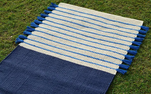 Blue_Handmade_Knitted_Cotton_Yoga_Mat_Ribbed_With_Fringes_For_Extra_Grip_Anti-Slip_With_Carry_Bag_&_Strap_(2_X_6_Feet_|_9_Mm_Thick)