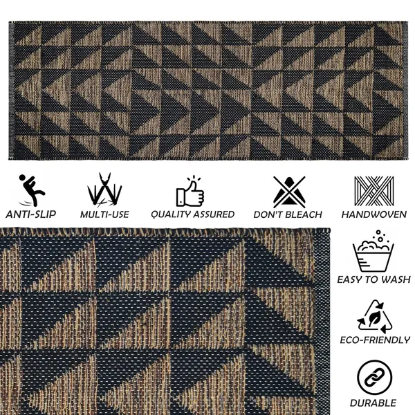 Black_Handmade_Knitted_Cotton_Anti_Slip_Rectangular_Kitchen_Mat_(45_X_130Cm_|__8_Mm_Thick)_(Pack_Of_2_Pcs)