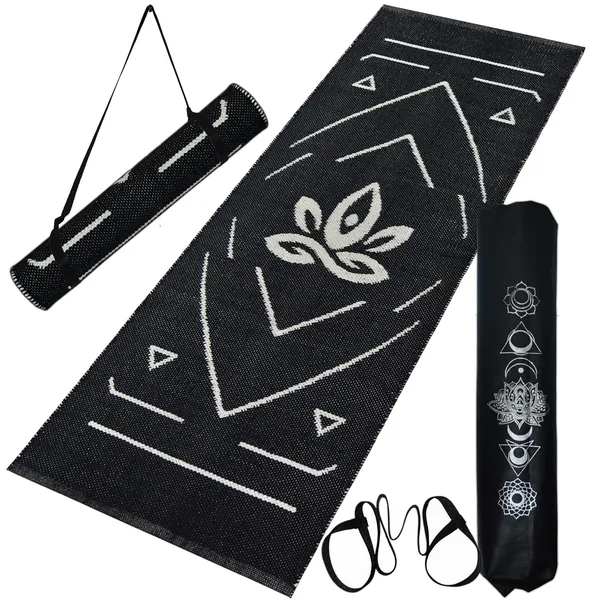 Black_Handmade_Knitted_Premium_Cotton_Yoga_Mat_With_Strong_Anti_Skid_Backing_(2_X_6_Feet_|_8_Mm_Thick)