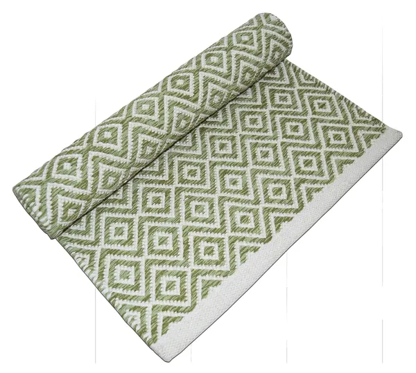 Green_&_White_Anti-Slip_Cotton_Handmade_Knitted_Runner_For_Home_Office_(45_X_130_Cm_|_10_Mm_Thick)