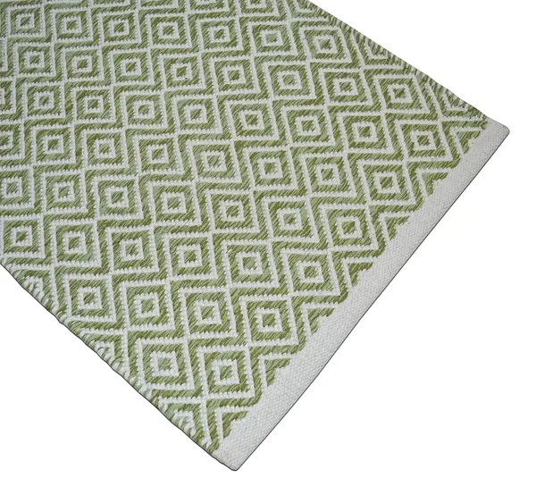 Green_&_White_Anti-Slip_Cotton_Handmade_Knitted_Runner_For_Home_Office_(45_X_130_Cm_|_10_Mm_Thick)