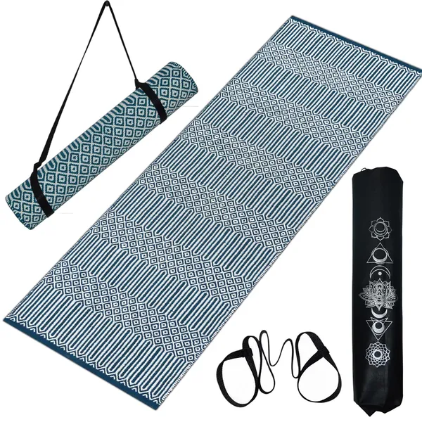 Peacock_Handmade_Knitted_High_Density_Anti-Skid_Backing,_Carry_Bag_&_Strap_Handwoven_Yoga_Mat_(2_X_6_Feet_|_8_Mm_Thick)