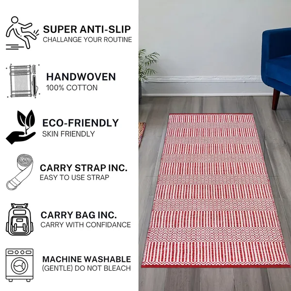 Red_Handmade_Knitted_Premium_Cotton_Yoga_Mat_With_Strong_Anti_Skid_Backing,_Carry_Bag_&_Strap_(2_X_6_Feet_|_8_Mm_Thick)