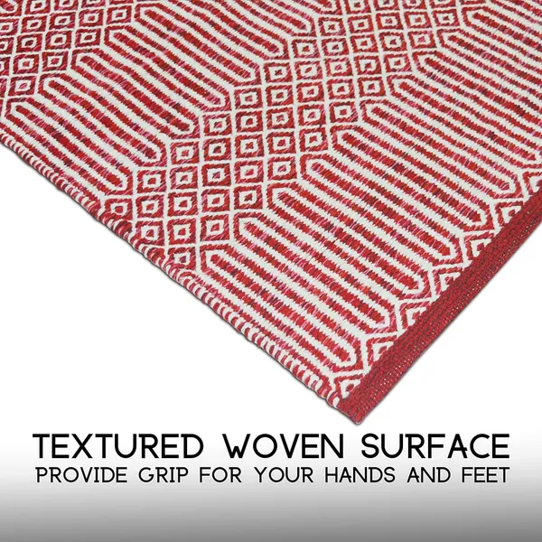 Red_Handmade_Knitted_Premium_Cotton_Yoga_Mat_With_Strong_Anti_Skid_Backing,_Carry_Bag_&_Strap_(2_X_6_Feet_|_8_Mm_Thick)