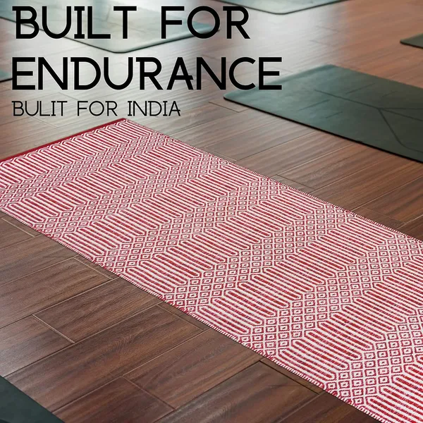 Red_Handmade_Knitted_Premium_Cotton_Yoga_Mat_With_Strong_Anti_Skid_Backing,_Carry_Bag_&_Strap_(2_X_6_Feet_|_8_Mm_Thick)