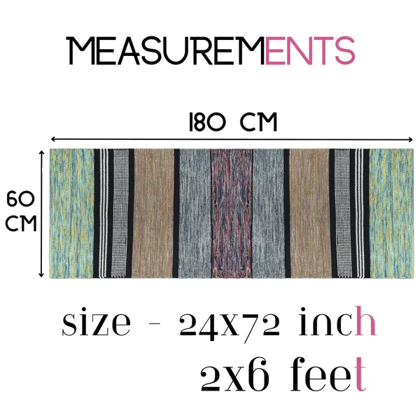 Hand_Woven_Runner_Rug,_2X6_Feet,_7_mm_Thickness,_Multiuse,_Green
