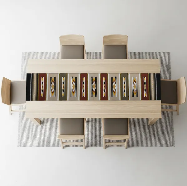 Handwoven_Dining_Table_Runner_for_6_Seater_Dining_Table,_Kilim_Design,_14X72_Inch