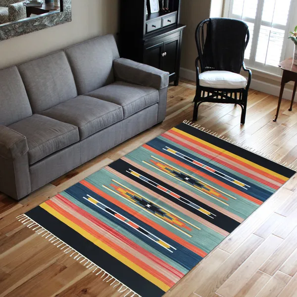 Handwoven_Traditional_Kilim_Rug,_4x6_feet,_Ideal_for_Living_room,_Bedroom,_etc._Multicolor