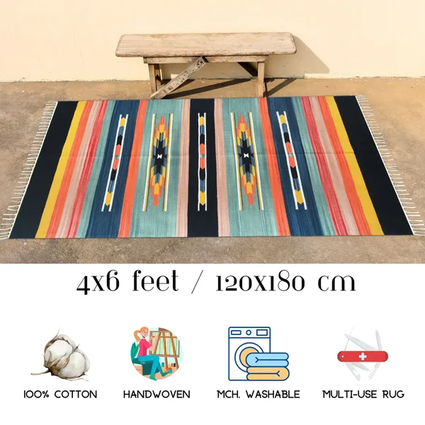 Handwoven_Traditional_Kilim_Rug,_4x6_feet,_Ideal_for_Living_room,_Bedroom,_etc._Multicolor