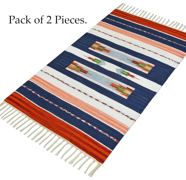 Multicolor_Handmade_Knitted_Cotton_Kilim_Rugs_For_Bedroom,_Livingroom,_Kitchen,_Kids_Room_(50_X_80_Cm_|__5_Mm_Thick)_(Pack_Of_2_Pcs)