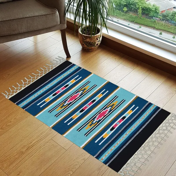 Green_Handmade_Knitted_Cotton_Kilim_Rugs_For_Bedroom,_Living_Room,_Guest_Room_(60_X_90_Cm)