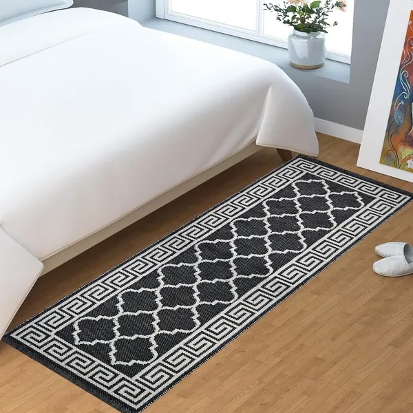 Black_Premium_Handmade_Knitted_Pure_Cotton_Anti_Slip_Runner_For_Bedroom,_Living_Room,_Kitchen_(2_X_6_Feet_|_8_Mm)