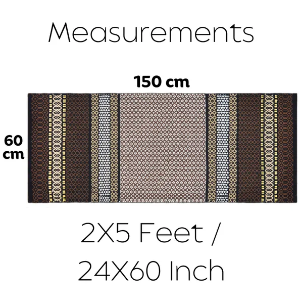 Premium_Cotton_Runner_Rug,_2X5_Feet,_Anti_Slip_Back,_Brown.