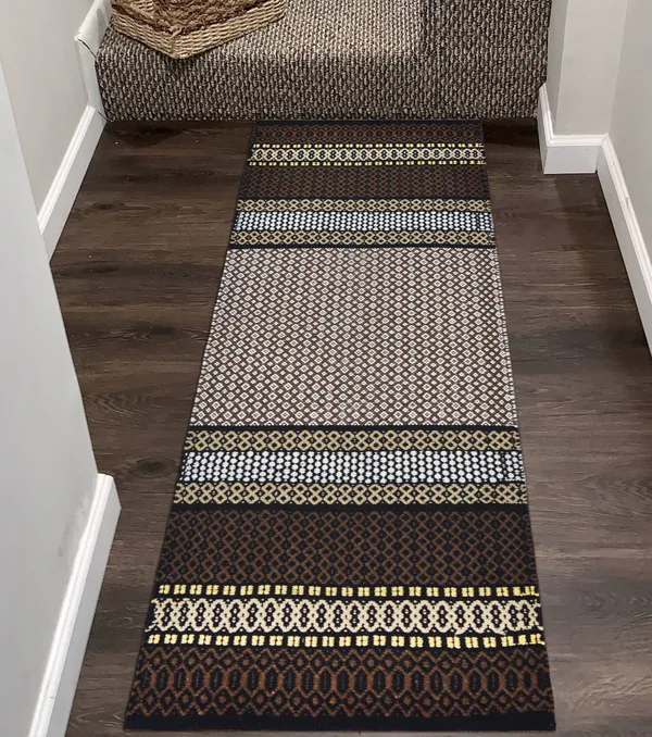 Premium_Cotton_Runner_Rug,_2X5_Feet,_Anti_Slip_Back,_Brown.
