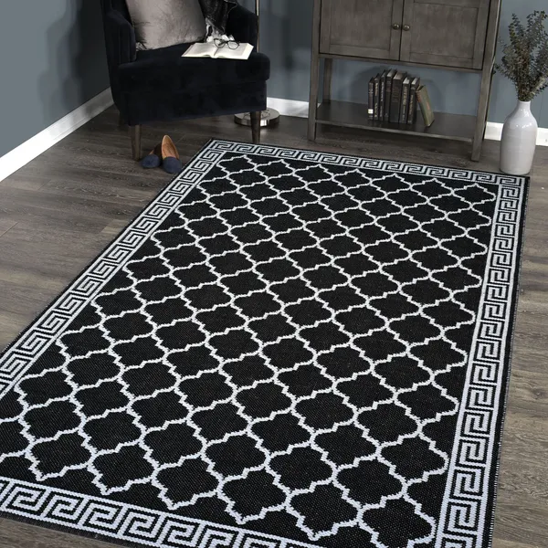 Premium_HandWoven_Rug_For_Livingroom,_Bedroom,_Kids_Room,_etc._Size-_5X8_Feet_Black-White