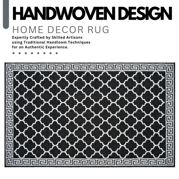 Premium_HandWoven_Rug_For_Livingroom,_Bedroom,_Kids_Room,_etc._Size-_5X8_Feet_Black-White