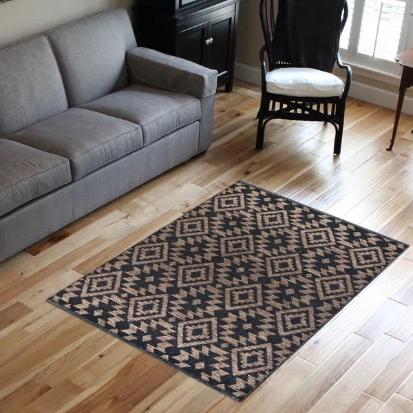Premium_Handwoven_Area_Rug,_3X5_Feet,_1600_GSM,_Washable,_Color-_Black/Brown