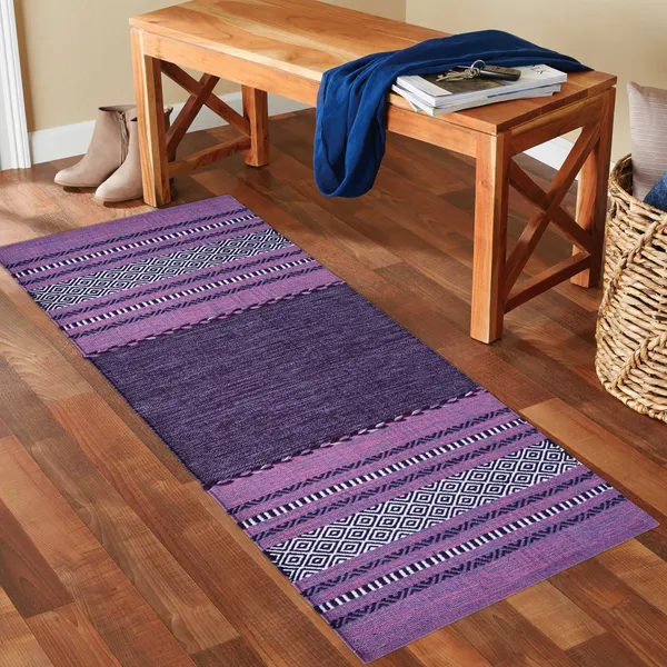 Premium_Handwoven_Multiuse_Runner_Rug_for_Home._Size-2X5_Feet_Anti-Skid._Color_-_Purple
