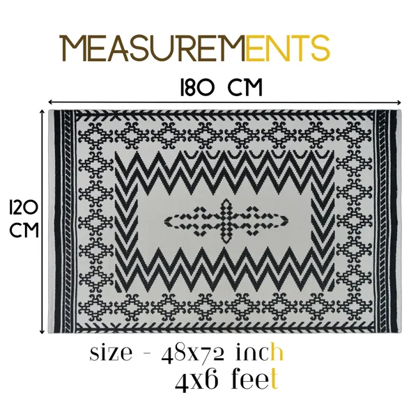 Premium_Handwoven_Rug_For_Living_Room,_Bedroom,_Kids_Room,_etc._Size-_4X6_Feet,_Color-_White-Black