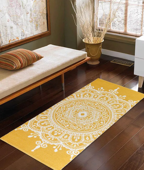 Premium_Handwoven_Runner_For_Living_Room,_Bedroom,_Kitchen,_etc.2.4X5_Feet_|_7_Mm_Thick_Musterd_Yellow