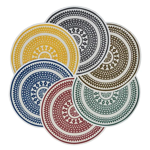 Multicolor_Handmade_Knitted_Printed_Cotton_Round_Rugs_For_Bedroom,_Living_Room_(60_Cm_Dia_|__5_Mm_Thick)_(Pack_Of_6_Pcs)