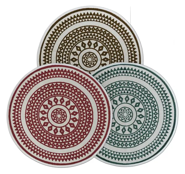 Brown,_Red_&_Green_Handmade_Knitted_Printed_Cotton_Round_Rugs_For_Bedroom,_Living_Room_(60_Cm_Dia_|__5_Mm_Thick)_(Pack_Of_3_Pcs)