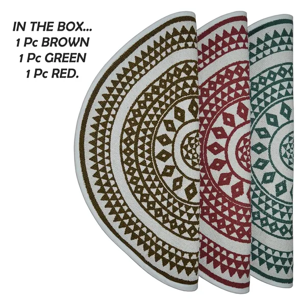 Brown,_Red_&_Green_Handmade_Knitted_Printed_Cotton_Round_Rugs_For_Bedroom,_Living_Room_(60_Cm_Dia_|__5_Mm_Thick)_(Pack_Of_3_Pcs)