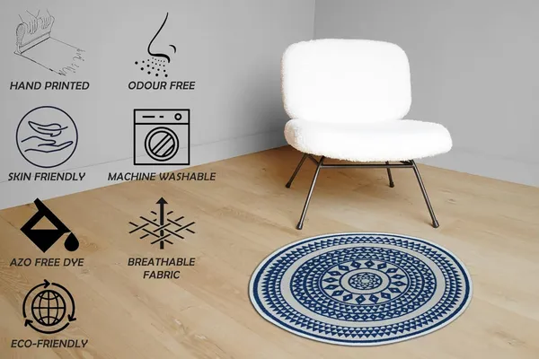 Yellow,_Blue_&_Black_Handmade_Knitted_Cotton_Printed_Round_Rug_For_Bedroom,_Livingroom_(60_Cm_Dia_|__5_Mm_Thick)_(Pack_Of_3_Pcs)