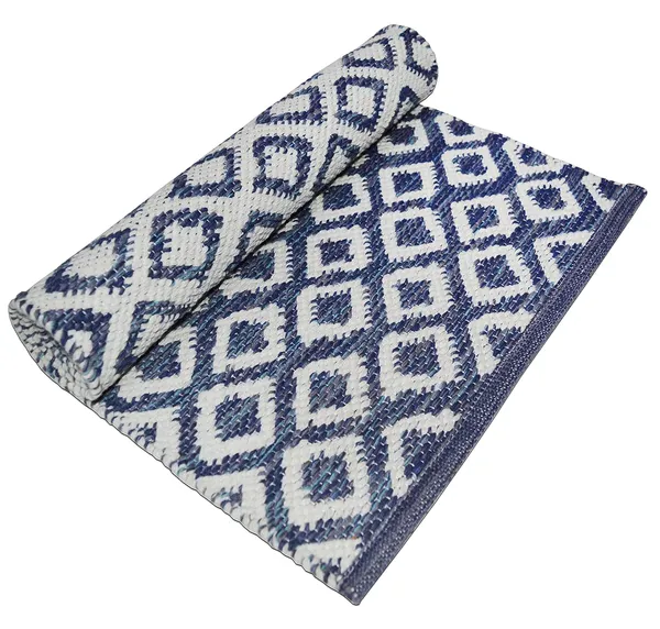 Blue_Handmade_Knitted_Cotton_Runner_For_Bedroom,_Living_Room,_Kitchen,_Entrance_(45_X_130_Cm_|__10_Mm_Thick)