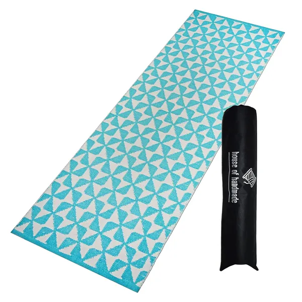 Turquoise_Handmade_Knitted_Strong_Anti-Slip_Backing_Cotton_Yoga_Mat_With_Carry_Bag_&_Strap_(2_X_6_Feet_|_8_Mm_Thick)