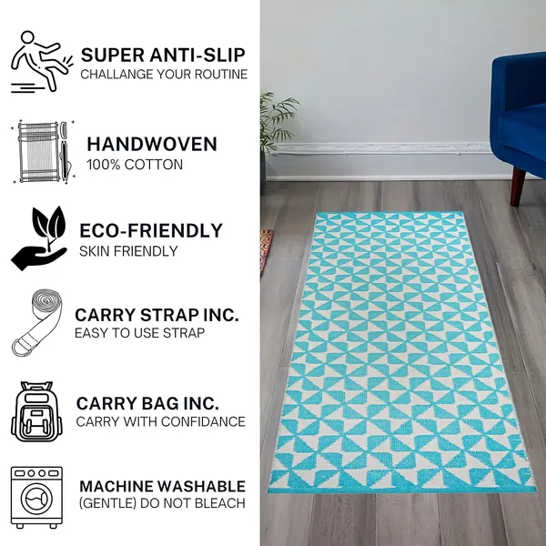 Turquoise_Handmade_Knitted_Strong_Anti-Slip_Backing_Cotton_Yoga_Mat_With_Carry_Bag_&_Strap_(2_X_6_Feet_|_8_Mm_Thick)