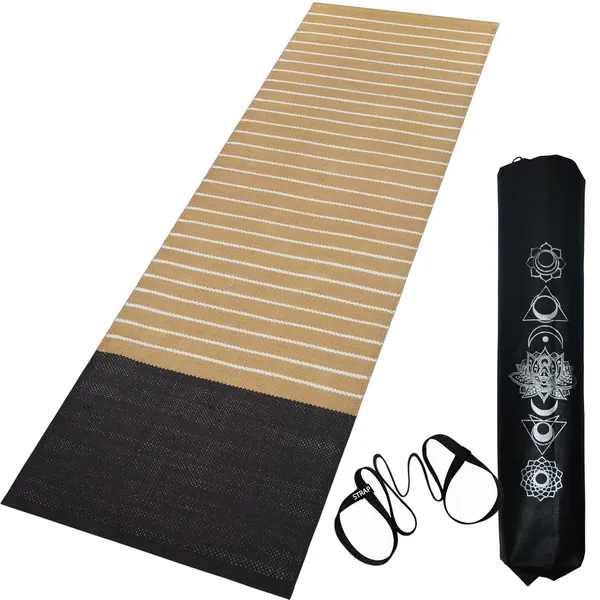 Brown_Handmade_Knitted_Premium_Cotton_Yoga_Mat_With_Strong_Anti_Skid_Backing,_Carry_Bag_&_Strap_(2_X_6_Feet_|_8_Mm_Thick)