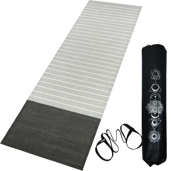 Grey_Handmade_Knitted_Premium_Cotton_Yoga_Mat_With_Strong_Anti_Skid_Backing,_Carry_Bag_&_Strap_(2_X_6_Feet_|_8_Mm_Thick)