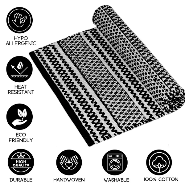 Pure_Cotton_Bedside_Runner_For_Bedroom,_Living_Room,_Kitchen,_etc._Thick,_Anti_Skid,_Size-_50_X_150_Cm_Black